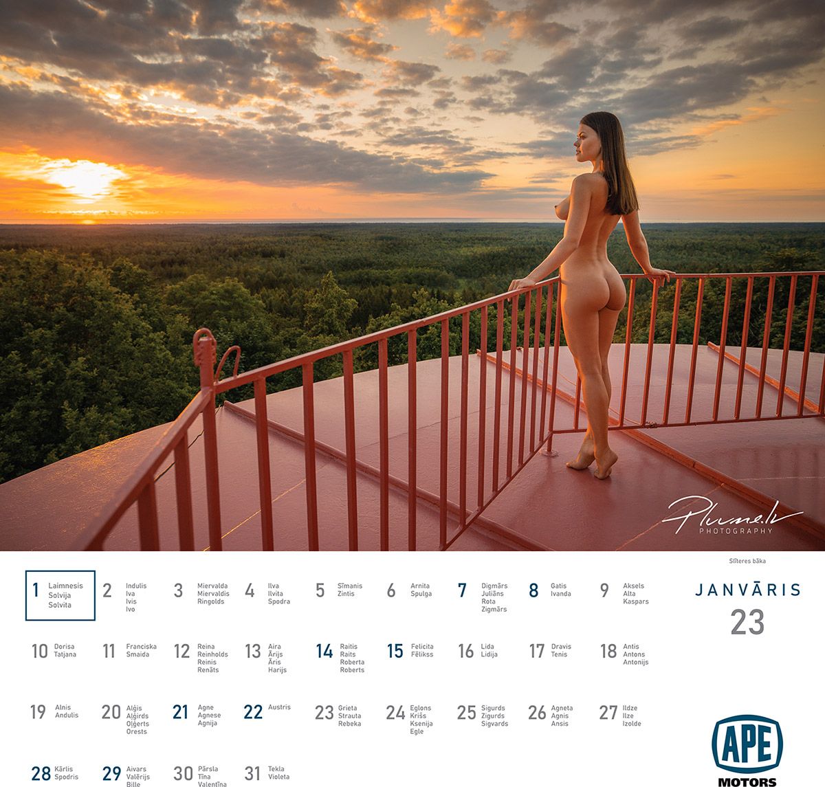 Mārtiņš Plūme | Erotisks kalendārs 2023 gadam, APE Motors | Kailfoto kalendars kailfoto fotografs fotografs Martins Plume 2