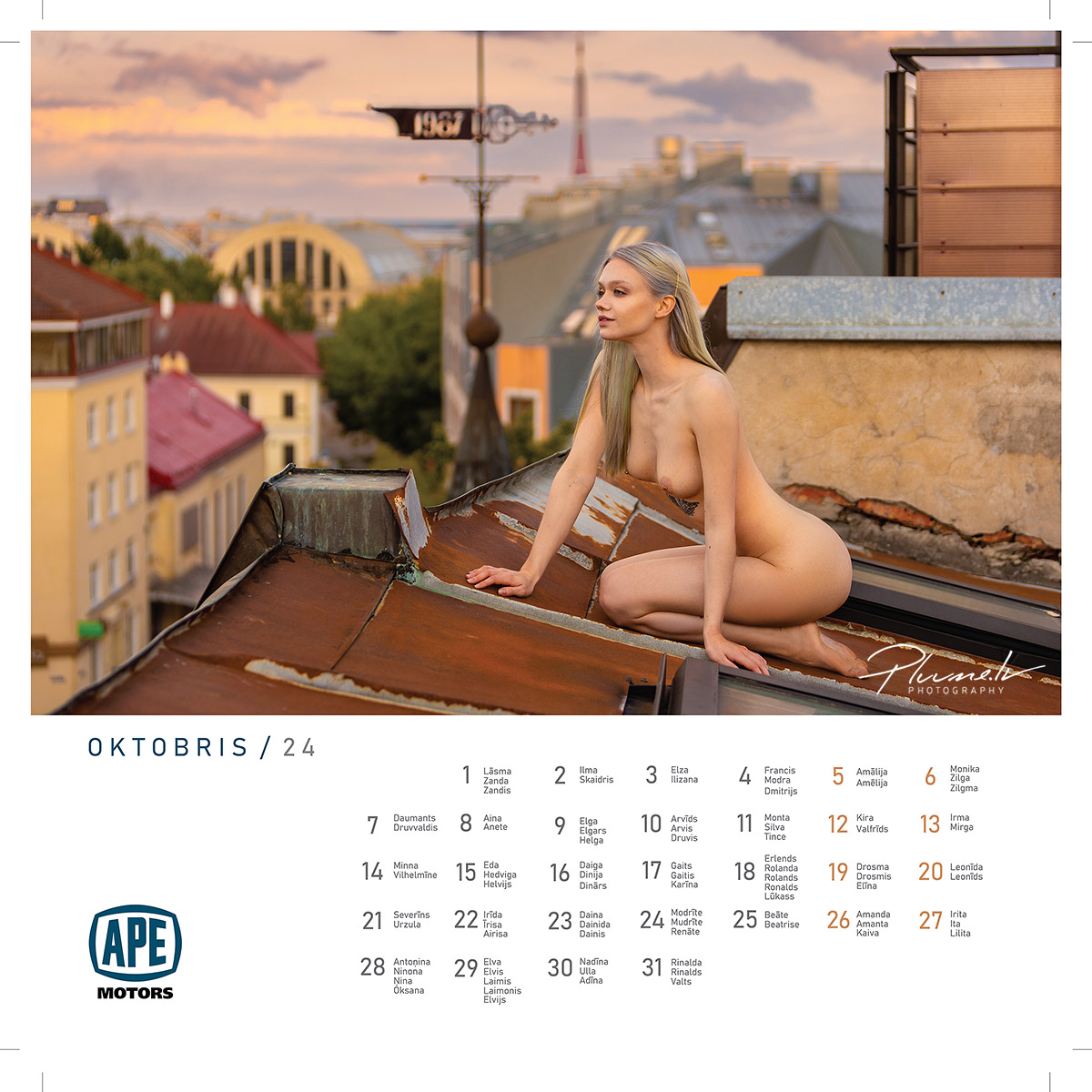 Mārtiņš Plūme | Erotisks kailfoto mākslas kalendārs 2024 gadam, APE Motors | Kailfoto kalendars erotisks kalendars fotografs Martins Plume APE Motors 12