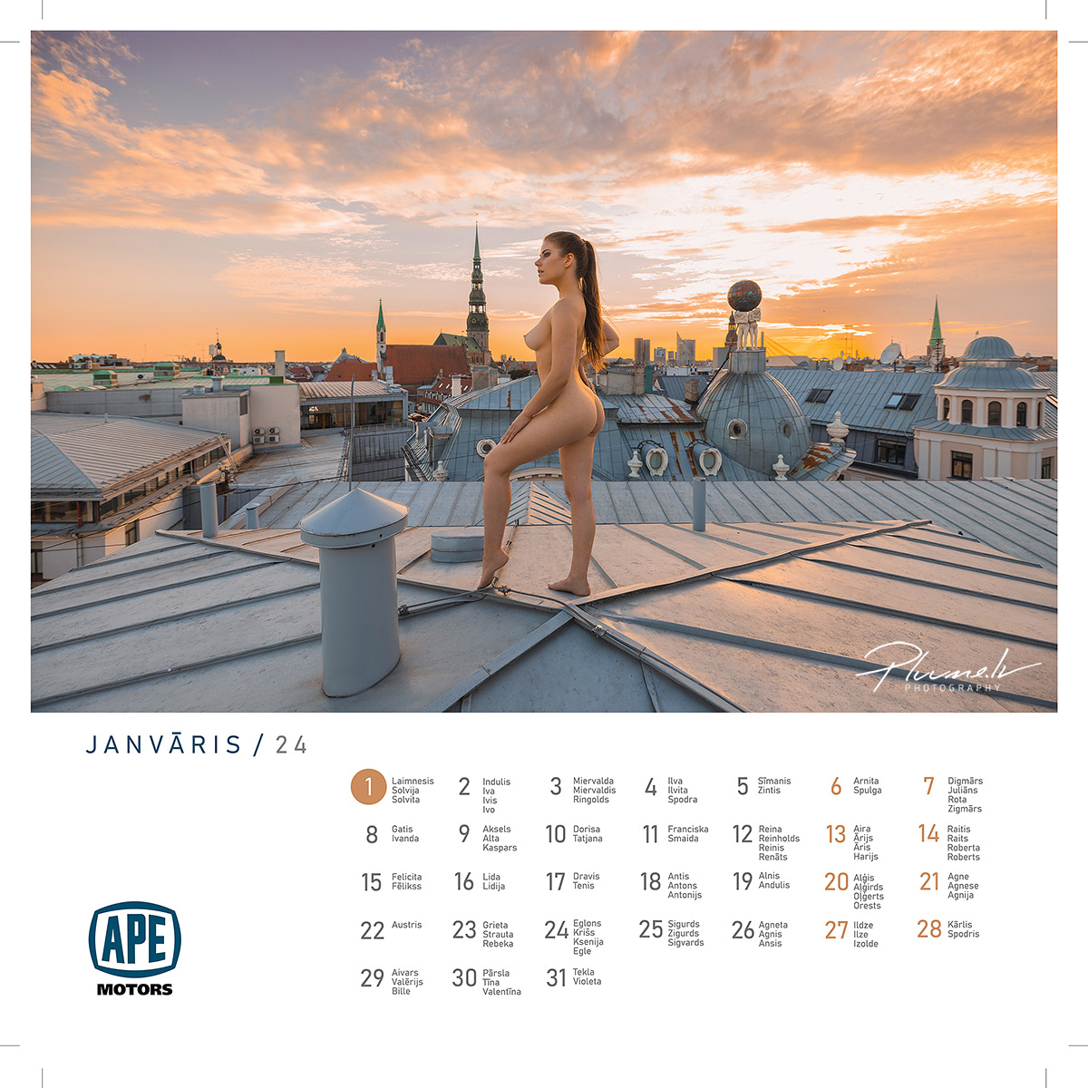 Mārtiņš Plūme | Erotisks kailfoto mākslas kalendārs 2024 gadam, APE Motors | Kailfoto kalendars erotisks kalendars fotografs Martins Plume APE Motors 3 1